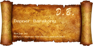 Depner Barakony névjegykártya